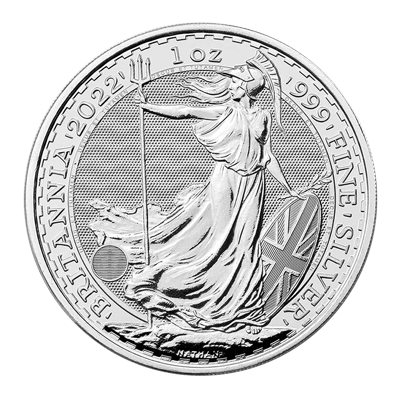 A picture of a 1 oz Silver Britannia Coin (2022)
